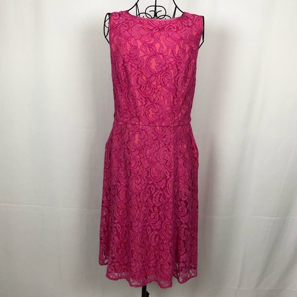 Adrianna Papell Dresses & Skirts - Adrianna Papell fuchsia lace dress pockets 12